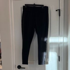SPANX Black Leggings with Black Sequin Trim